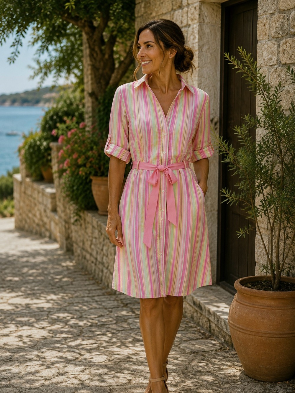 Vintage Lilly Pulitzer NWT Sun Kiss Pinstripe Shirt Dress